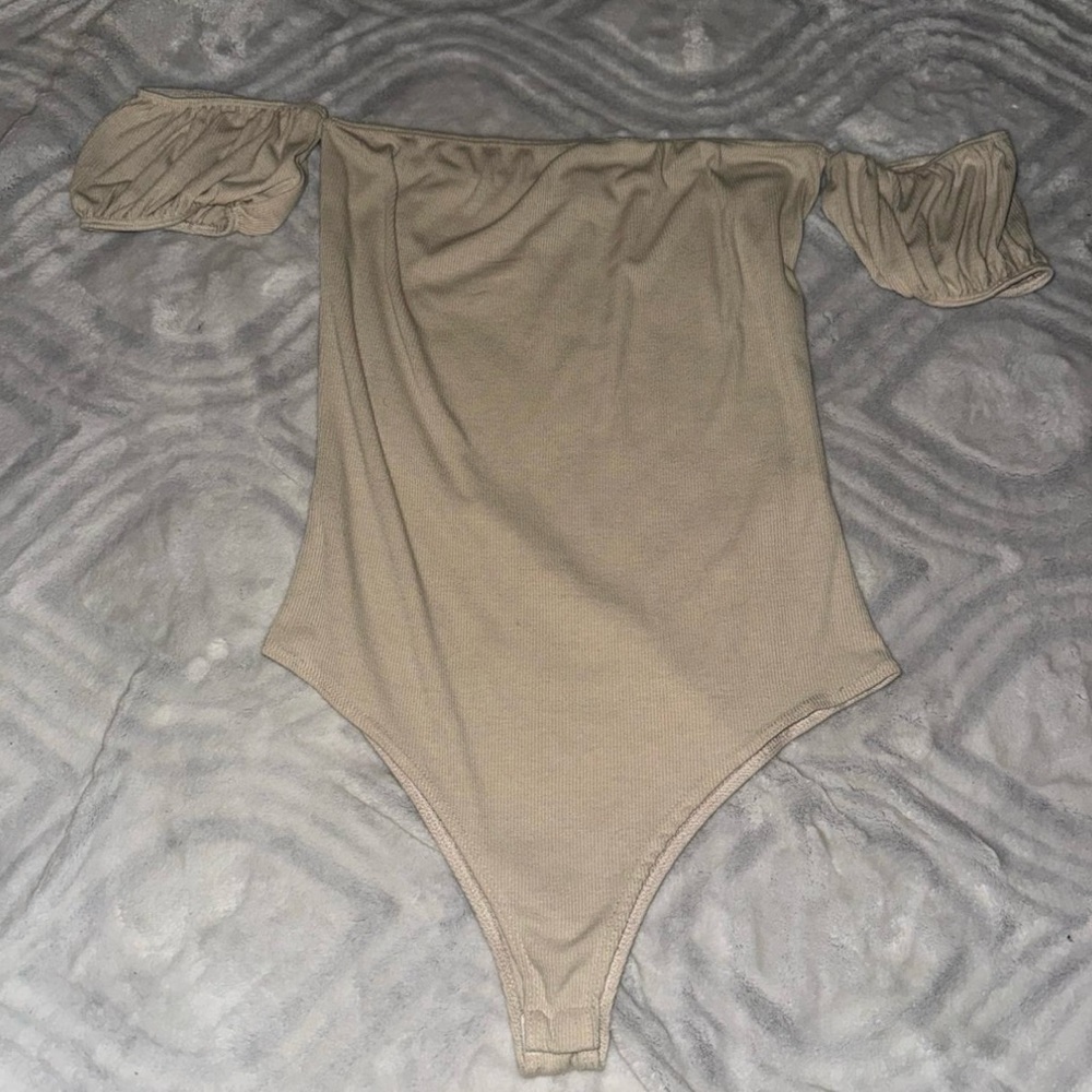 Elegant Tan Off-Shoulder Jumpsuit